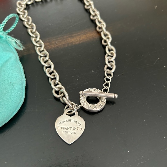 Tiffany & Co. Silver Chain Necklace with Heart Tag - Picture 2 of 3